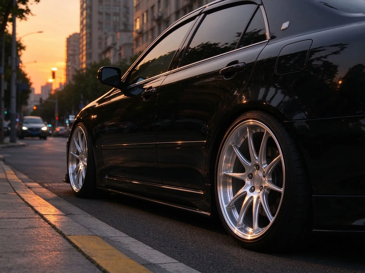 XCD Silver forged wheels on sedan