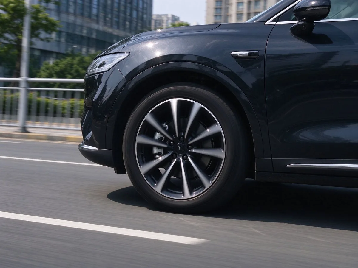 Two-tone cast wheels on SUV