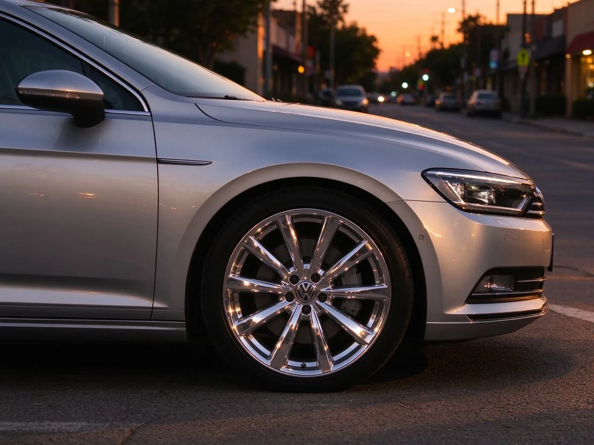 XCD Polished cast wheels on silver sedan