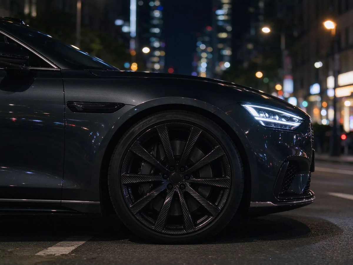 XCD Carbon fiber wheels on luxury car