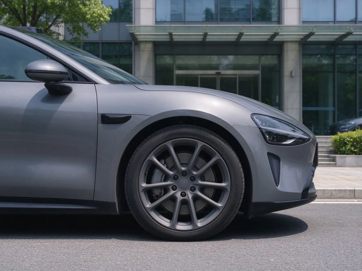XCD Matte grey cast wheels on city sedan