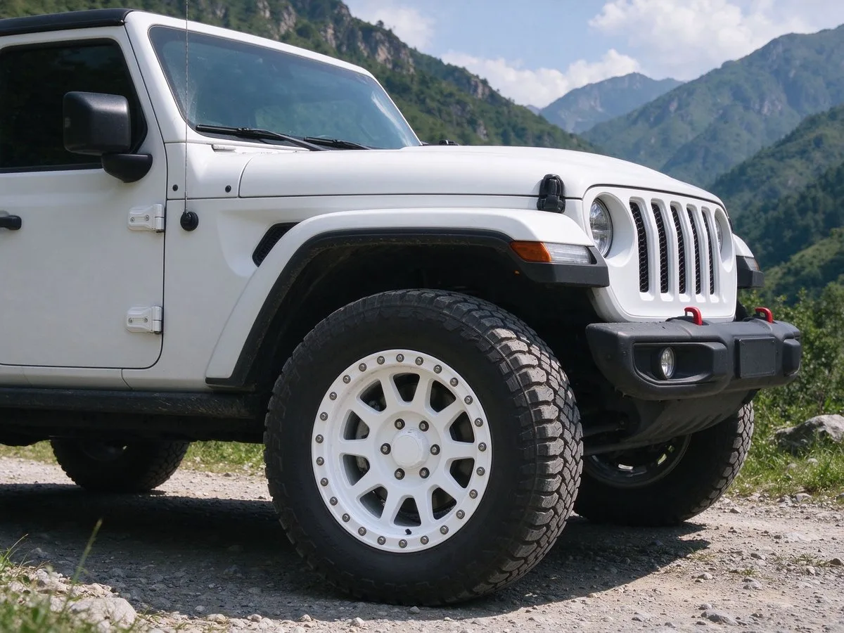 XCD White beadlock off-road wheels on jeep